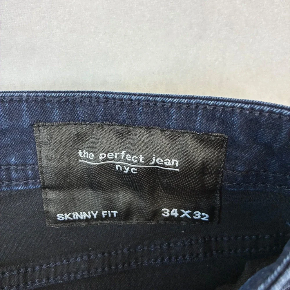 The Perfect Jean NYC Skinny Jeans Men 34x32 Dark Blue Wash Stretch JU9T2B5BM32